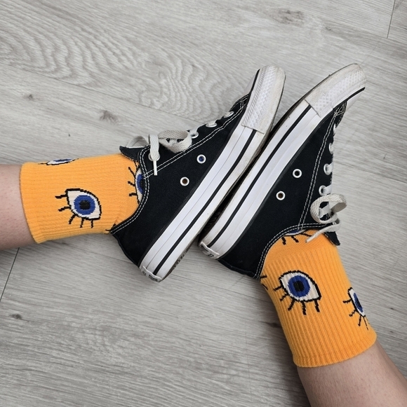 Converse Chuck Taylor All-Stars black canvas distressed low-top sneakers WMS 6 - Picture 9 of 12